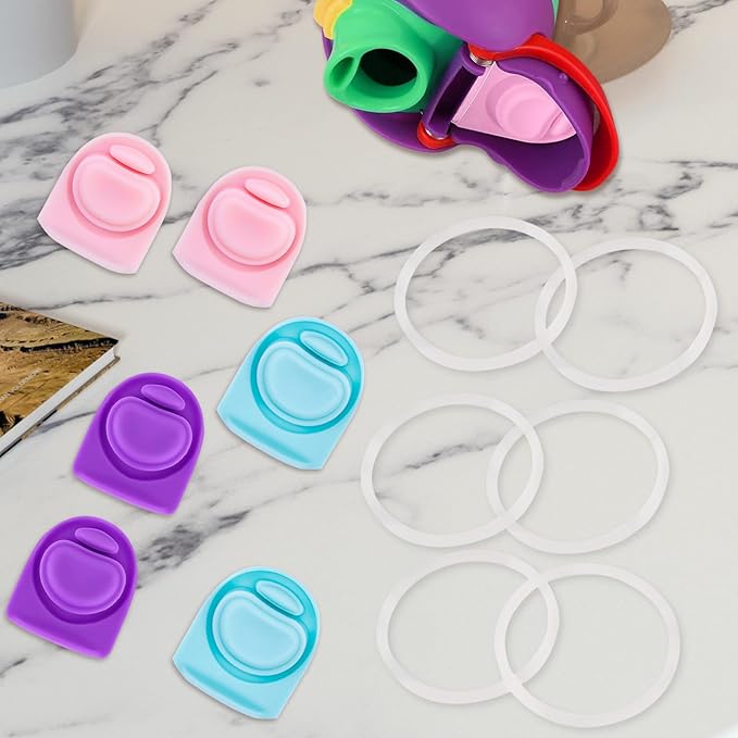 6 Sets Replacement Stopper and O Ring Gasket Compatible with Owala FreeSip 24oz 32oz,Water Bottle Lid Insert Cap Rubber Seal Parts for Owala 16/19/24/32/40oz Mouthpiece Accessories F3 Frokolla