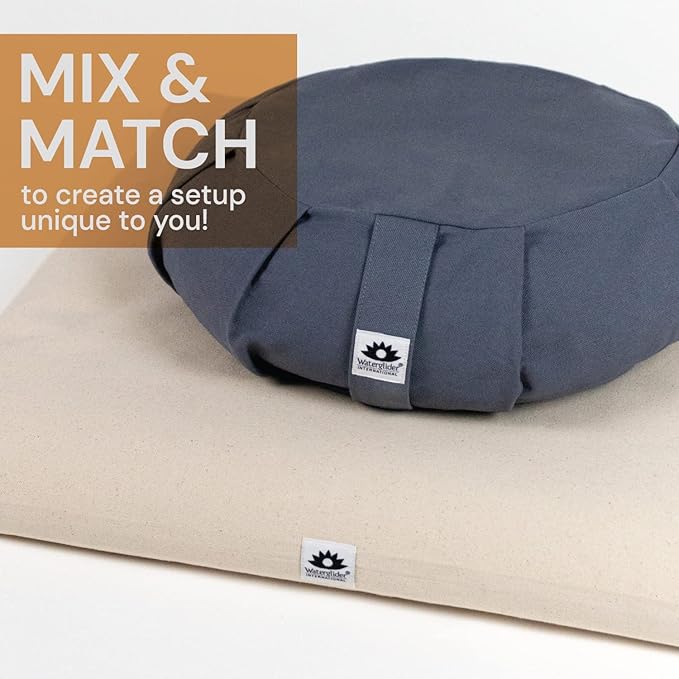 Zafu Meditation Cushion - Eclipse line - Removable Cover and Buckwheat Fill - Bloomnest