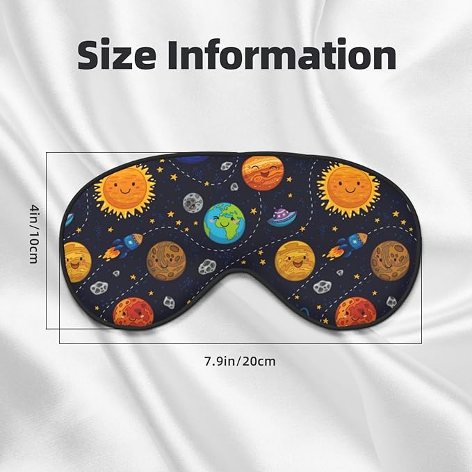 Outer Space Planets and Star Sleeping Eye Mask Stars and Comets Eye Mask for Sleeping Soft Comfort Eye Shade Blackout Eye Cover for Deep Rest Travel Nap Meditation - Bloomnest