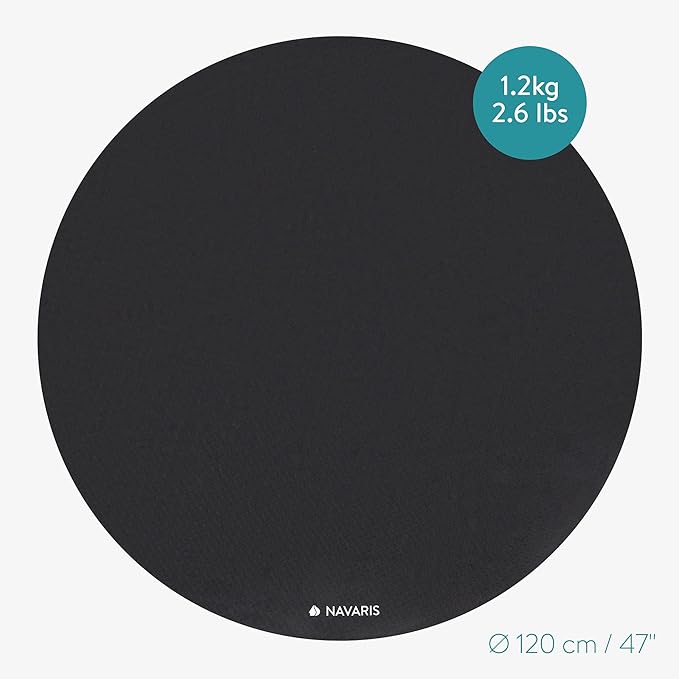 Navaris Round Yoga Mat - 47" Diameter Circular Exercise Mat 1/4" Thick - Non-Slip Mat for Cardio, Workout, Fitness, Tai Chi, Meditation - Size Small - Bloomnest