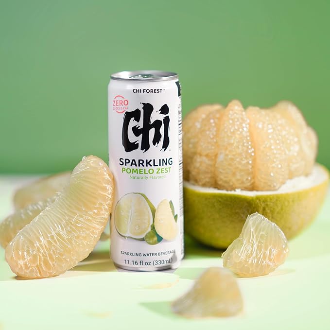 CHI FOREST Pomelo Sparkling Water Beverage, Zero Sugar Drinks, Zero Artificial Flavor, 11.16 fl oz Cans (Pack of 24) - Bloomnest