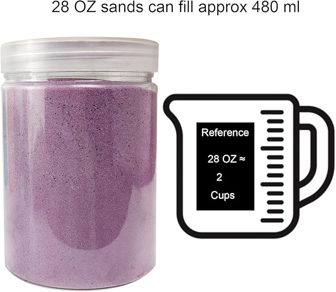 HappyFiller Light Purple Sand Fine Unity Sand with Storage Container for Wedding Ceremony,Art Crafts,Decorative Vase Fillers,Candle Holder,Home Decoration,28 OZ - Bloomnest