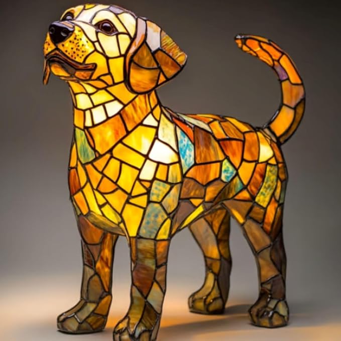 dog ligts ,Labrador ligts, cute pet dog theme LED table lamp, vintage lamp home décor, dyed resin desktop night light, animal series art night light, vintage lamp home décor, Christmas gift (Labrador) - Bloomnest