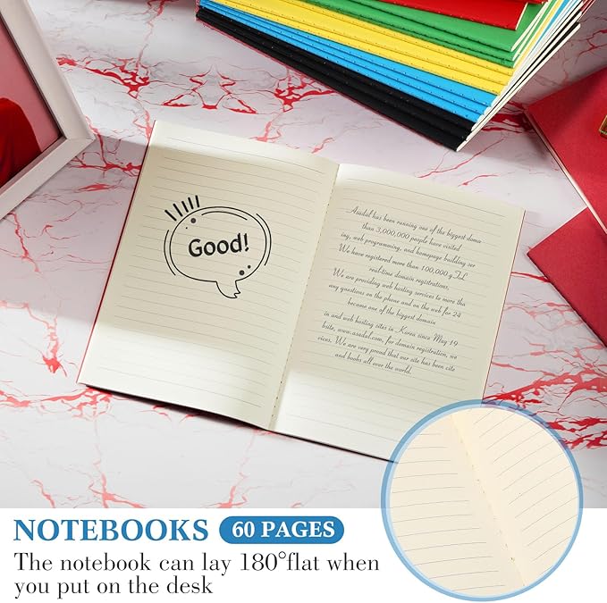 Mimorou 100 Pcs Journals Notebooks Bulk - Kraft Softcover A5 Small Notebooks 5.5 Inch x 8.3 Inch Notepads with 60 Page 30 Sheet for Writing Sketch Travel Office Supplies(Multicolor,Lined) - Bloomnest