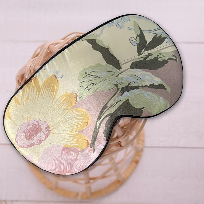 Maxfeel 100% Pure Silk Eye Mask Sleep Eye Mask Eye Cover Eyeshade Sleeping Eye Mask Floral Colors (#28) - Bloomnest