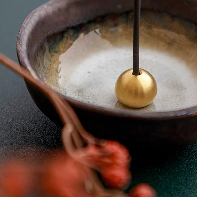 Asayu Japan Brass Incense Holder - Small Drop-Shaped Incense Stand for Ash Catcher or Tray - Bloomnest