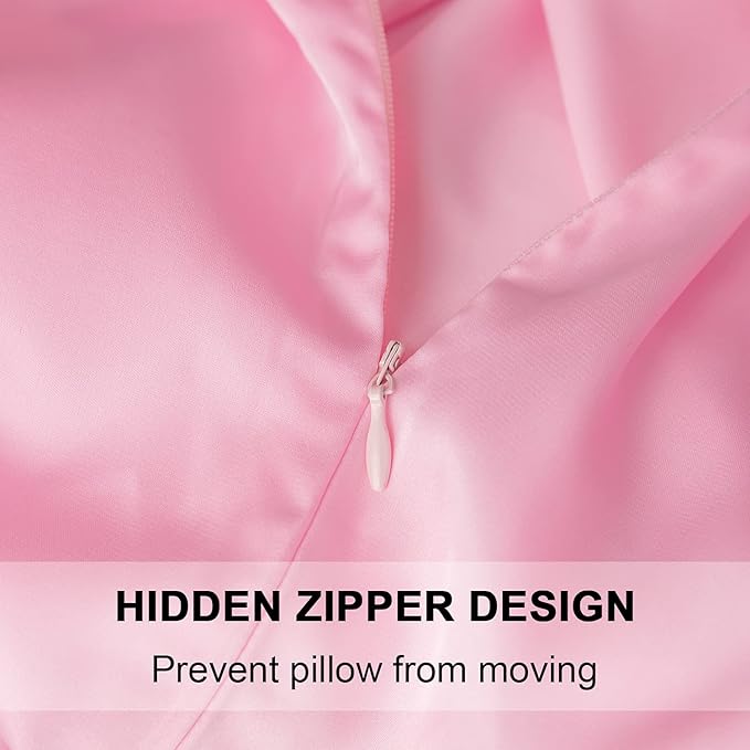 Mulberry Silk Pillowcase for Hair and Skin,Standard Size Cooling Silk Pillow Case with Hidden Zipper,Allergen Proof Dual Sides Soft Breathable Smooth Silk Pillow Cover for Women(Queen,Pink) - Bloomnest
