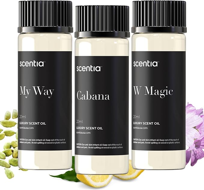 Scentia Hotel Diffuser Oil | Aromatherapy Fragrances Inspired by 5-Star Hotels | Luxurious Scents Gift Set - 3 x 20ml Bottles Set - The 1 Hotel Miami, W Hotels - Thanksgiving & Holiday Gift - Bloomnest