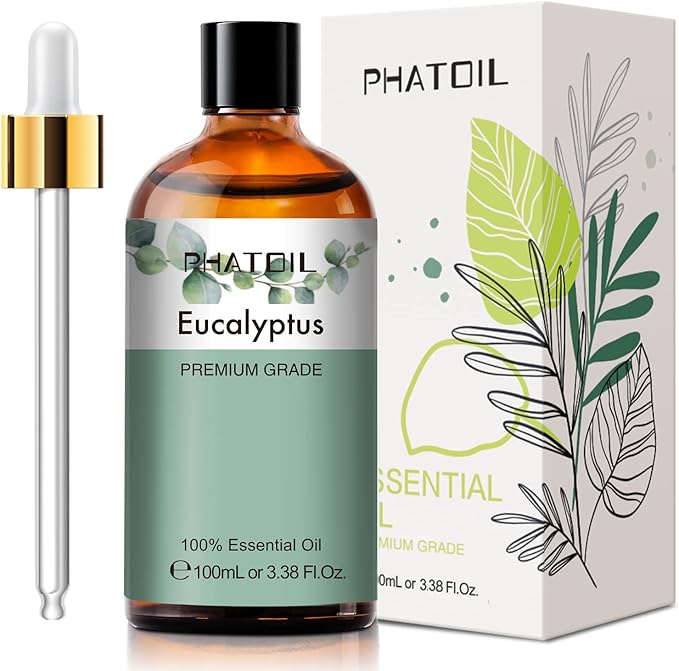 PHATOIL 100ML Eucalyptus Essential Oil, Eucalyptus Oil Essential Oils for Diffusers for Home, Soap Candle Making, Huge 3.38fl.oz Bottle - Bloomnest