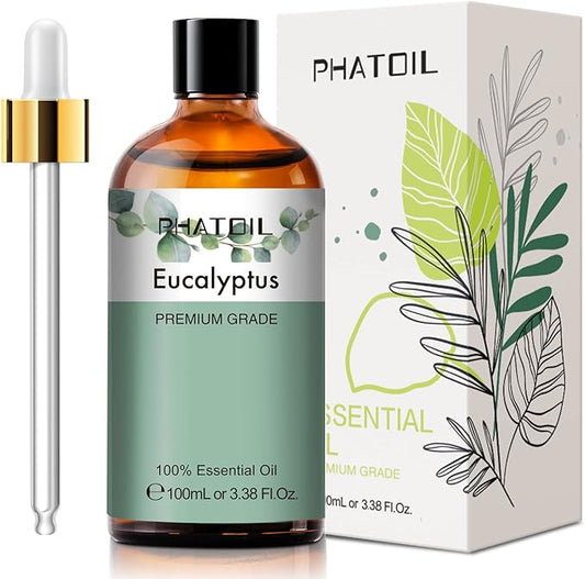 PHATOIL 100ML Eucalyptus Essential Oil, Eucalyptus Oil Essential Oils for Diffusers for Home, Soap Candle Making, Huge 3.38fl.oz Bottle - Bloomnest