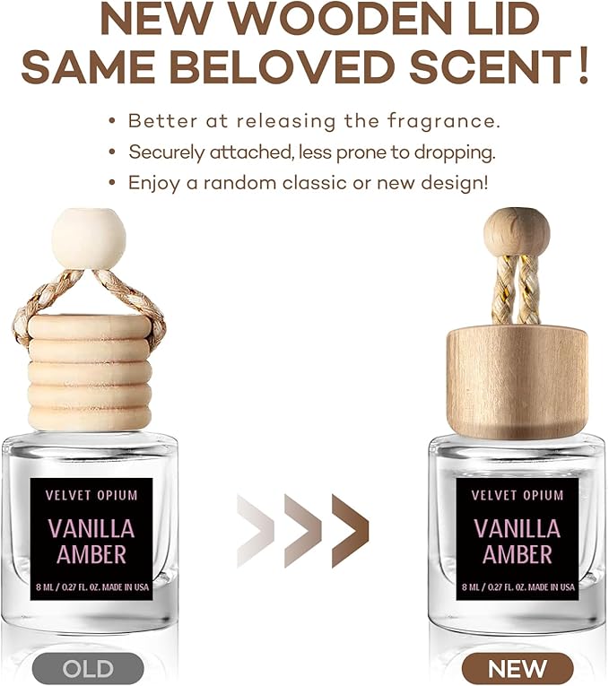 C Classy Car Air Freshener Hanging 2 Pack, Vanilla Amber Essential Oil Diffuser for Cars, Long-Lasting Fragrance, Cute Car Accessories, C ar Air Fresheners for Women & Men Gift, Made in USA - Bloomnest