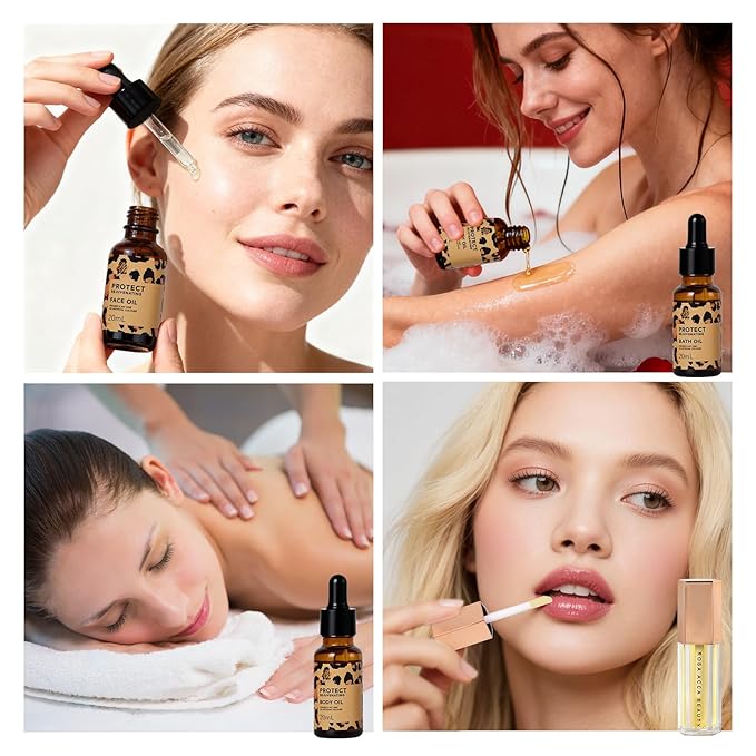 32 Pcs Valentines Day Gifts for Women, Leopard Facial Skin Care Set, Spa & Self-Care Kit, Bath and Body Gifts, Lip Oil, Face Sheet Mask, Serum, Birthday, Christmas, Mothers Day