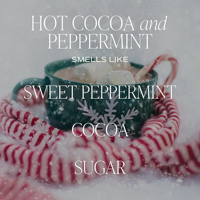 Sweet Water Decor Hot Cocoa and Peppermint Soy Candle | Chocolate, Peppermint, and Vanilla Holiday Scented Candles for Home | 9oz Amber Jar Candle with Black Lid, 40+ Hour Burn Time, Made in The USA - Bloomnest
