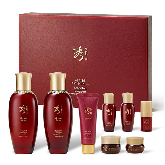 Sooryehan Ginseng Skincare gift Set - Hyobidam Korean Skin Care Set, Premium Gift Set for Intense Hydration, Firm Skin, Wild Ginseng, 13.53 fl oz - Bloomnest
