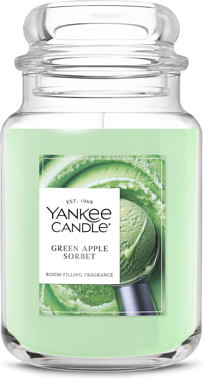 Yankee Candle Green Apple Sorbet Scented Candle, 22oz Large Jar with up to 150 Hour Burn Time, Giftable - Bloomnest