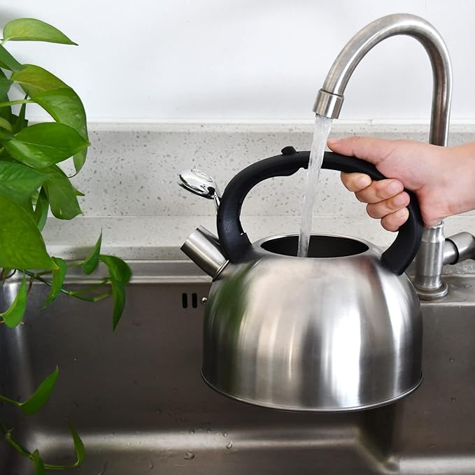 GGC 3L Tea Kettle for Stove Top, Loud Whistling Tea Kettles Water Boiler, Stainless Steel Kettle with Anti-Heat Handle and Simple Touch Button to Control Kettle Outlet - Bloomnest