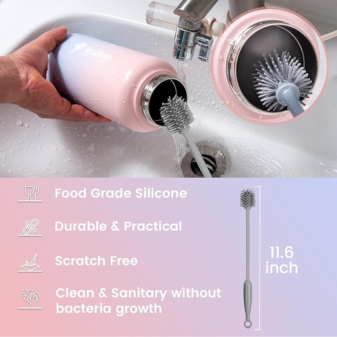 Lexlion Tea Infuser Water Bottle 32 Oz – Triple Wall Insulated Stainless Steel, Loose Leaf & Fruit Strainer, 3 Leakproof Lids, BPA-Free Silicone Sleeve, Reusable Thermal Mug - Bloomnest