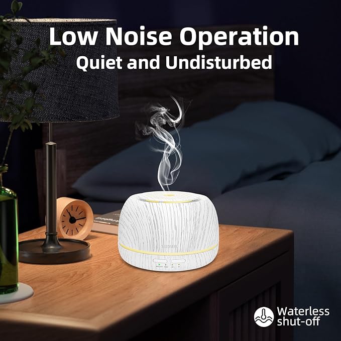 300ML Essential Oil Diffuser, Aromatherapy Diffuser,with Remote Control, 7-Color LED Lights,8 Hours Run Time,Suitable for Home, Bedroom - Bloomnest