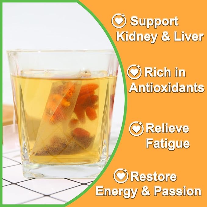 TEARELAE - Five Flavors Goji Berry Tea Bags - 6g x 36 Count - Traditional Herbal Tea Combination For Men - Non-GMO - Caffeine-free - Restore Passion & Digestion Support - Bloomnest