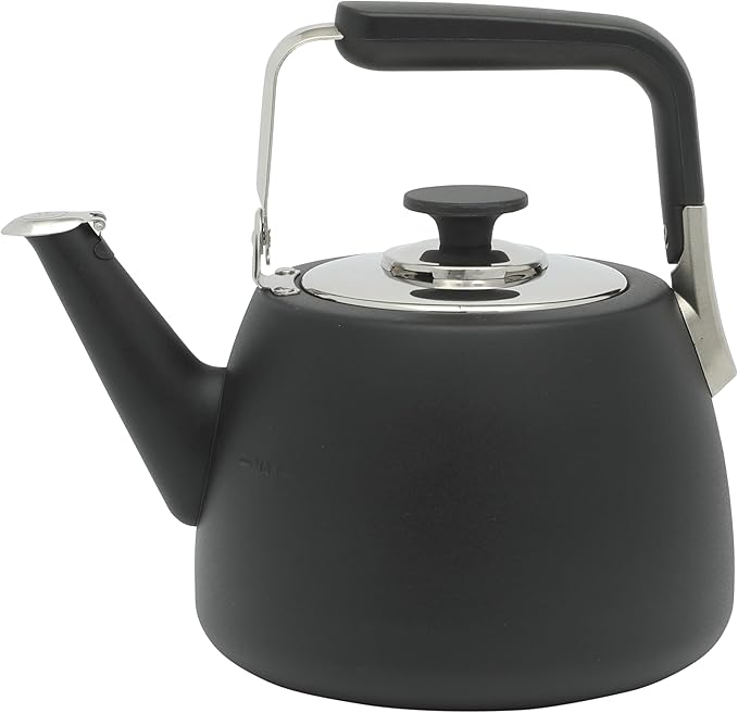Sur La Table Kitchen Essentials Large 2 QT Heavy Gauge Stainless Steel Tea Kettle - Matte Black - Bloomnest