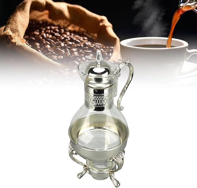 Vintage Turkish Coffee Pot Set, Decorative Glass Teapot Set, Heatable Glass Tea Kettle with Lid and Cup, Turkish Tea Set for Home Tea Party, Milk, Coffee, Hot Cold Tea - Bloomnest