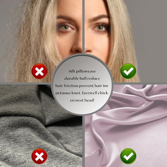 Silk Pillow Cases 2 Pack,Soft Breathable and Sliky Standard Size Pillow Cases Set of 2,Natural Mulberry Silk Pillowcase Set of 2 for Hair and Skin with Hidden Zipper (Lavender,20"X 26",2pcs) - Bloomnest
