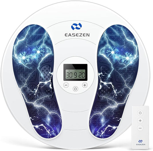 Foot Massager for Neuropathy, TENS & EMS Foot Circulation Stimulator for Pain Relief, 10 Modes and 20 Intensities, Relieve Swelling, Cramps, RLS & Plantar Fasciitis - Gifts for Mom Dad - Bloomnest