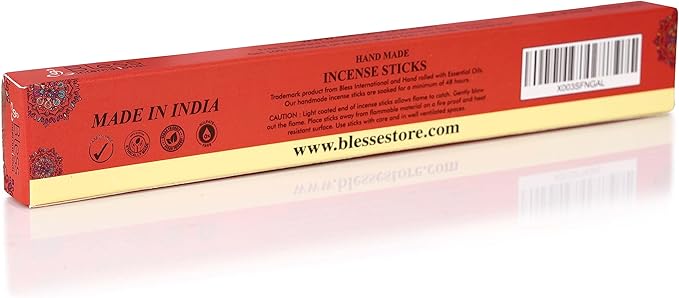 Bless-Musk 100%-Natural-Handmade-Hand-Dipped-Incense-Sticks Organic-Chemicals-Charcoal-Free Purification-Relaxation-Positivity-Yoga-Meditation Best-Woods-Scent (25 Sticks (1.4 OZ)) BlessInternational
