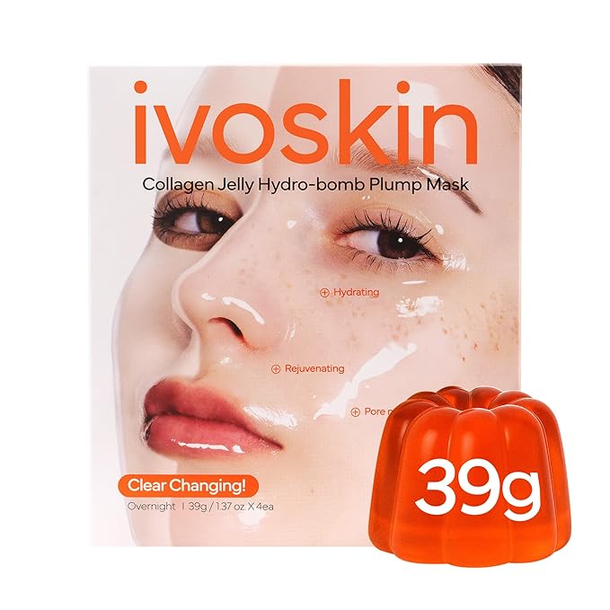 Collagen Jelly Hydro-bomb Plump Mask, Hydrating 39g x 4ea Real Collagen Mask, Firming and Moisturizing for Glow Skin, Collagen Water over 670,000 ppm - Bloomnest