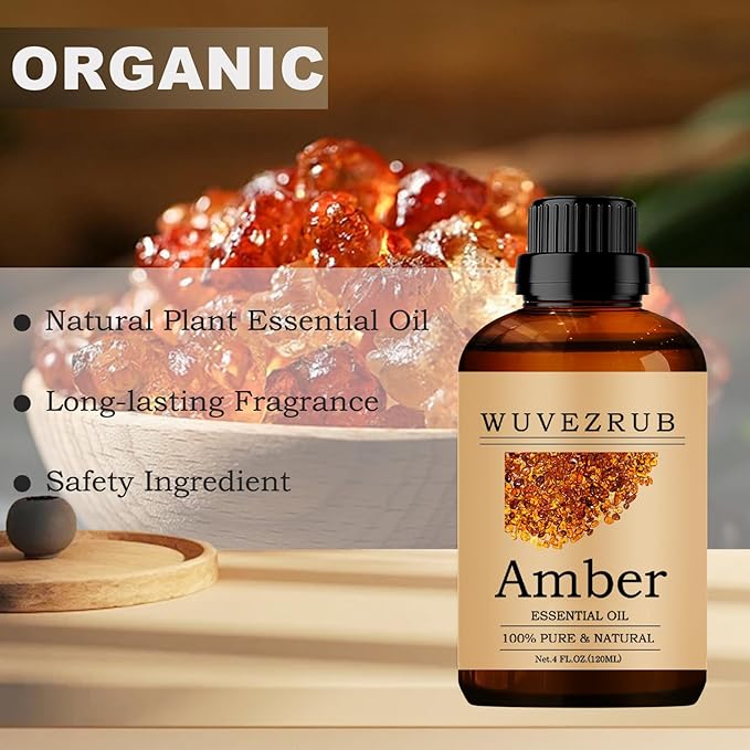 Amber Essential Oils, 120ML Pure and Natural Essential Oil for Aromatherapy Diffuser - Amber /4 Fl Oz - Bloomnest