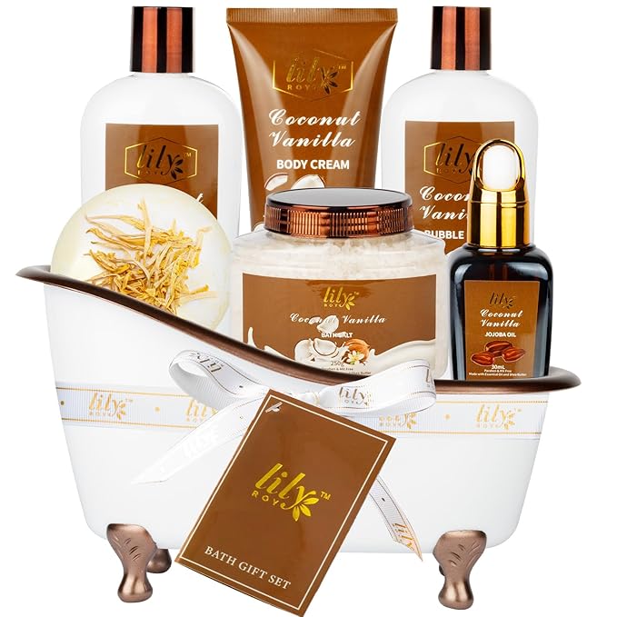 Valentines Day Gifts for Women - 7-Piece Nourishing Bath & Body Gift Set, Bath Collection | Mothers Day Gifts for Mom, Fathers Day, Birthday, Self Care Kit, Christmas Gift, All Occasion Gift - Bloomnest