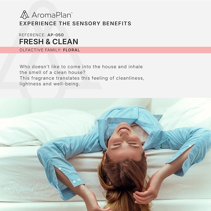AromaPlan Scents, Clean Smelling Essential Oils, Fresh & Clean 5 Fl Oz (2 Pack)-Fresh Scent Essential Oil for Diffuser, USA Fragrance, Bigger Bottle, Bolder Aroma & Longer Lasting AromaPlan