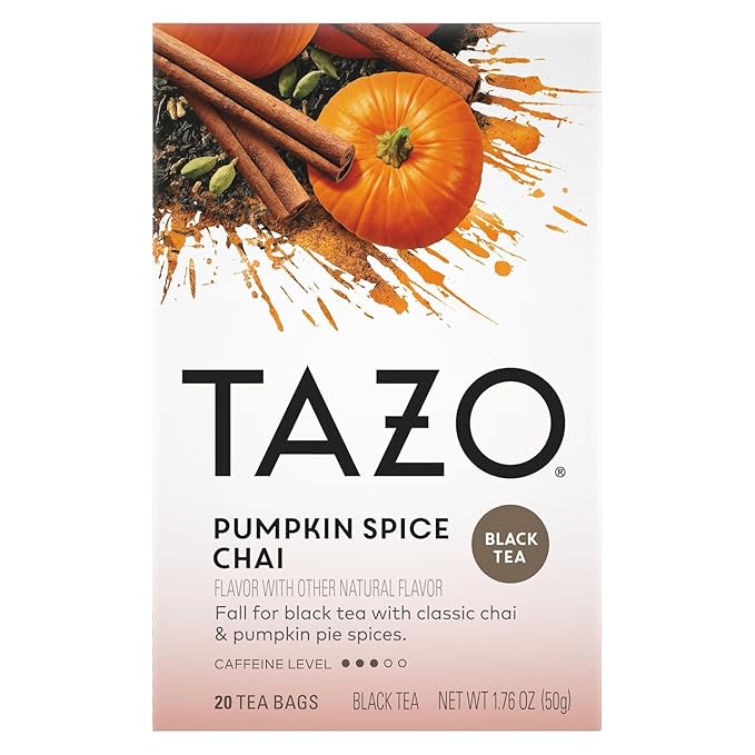 TAZO Tea Bags, Black Tea, Vanilla Caramel Chai, Pumpkin Spice Chai, Awake English Breakfast, Organic Chai, & Organic Earl Grey (1ea) (Variety Pack) - Bloomnest
