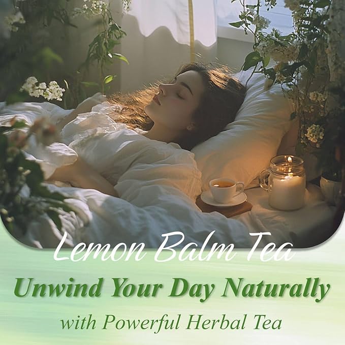 WT WEETEE Lemon Balm Tea Bags, 100 Count Pure Lemon Balm Leaves, Honey Scented with a Delicate Lemon Flavor, Caffeine-Free Herbal Tea - Bloomnest