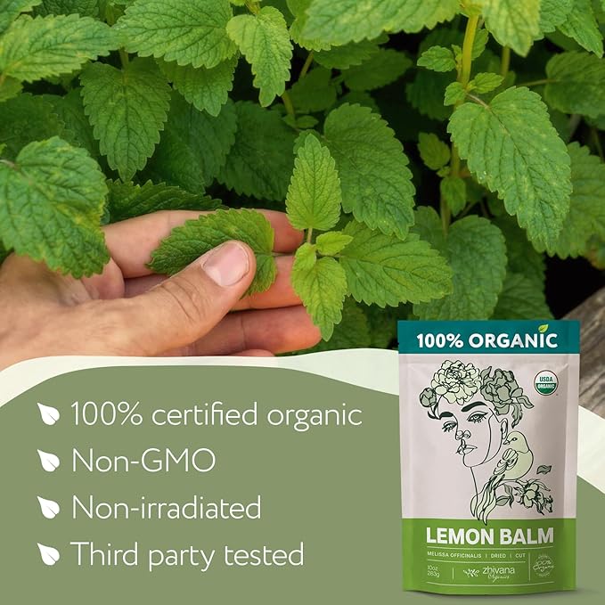 Melissa Tea Organic (10oz.) - Lemon Balm Tea Organic Loose Leaf - Te de Tolonjil - Natural Support for Anti-Stress, Sleep, Blood Pressure, Digestion - Bloomnest