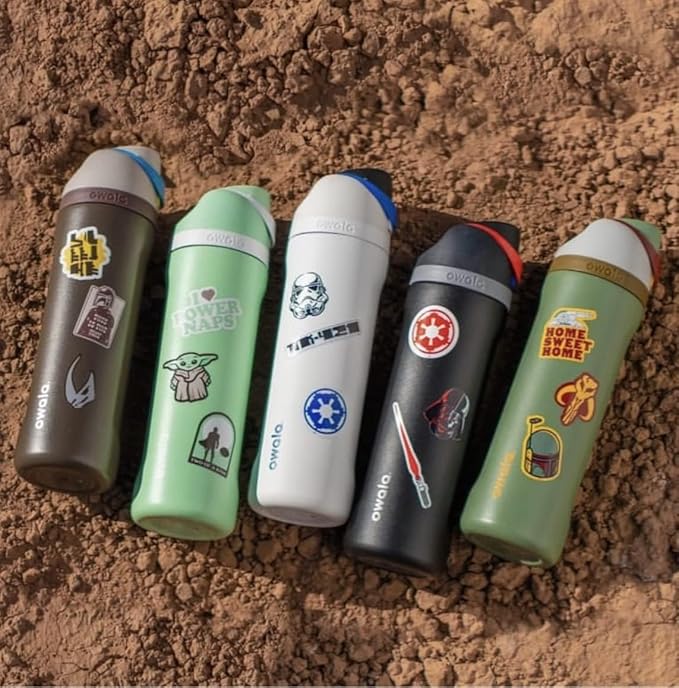 Owala Star Wars FreeSip Insulated Stainless Steel Water Bottle with Straw for Sports and Travel, BPA-Free, 24-Ounce, Boba Fett Owala