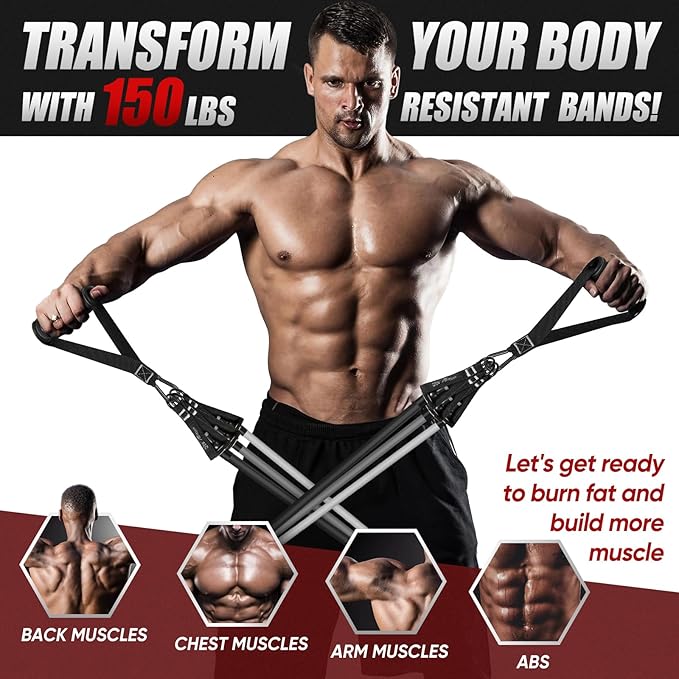 HPYGN Resistance Bands, Exercise Bands for Working Out, Workout Bands Men, Fitness Band with Handle, Door Anchor, Home Gym Equipment for Musle Training, Physical Therapy, Strength Training, Shape Body - Bloomnest