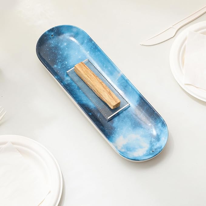 CEREMONY Incense Holder for Sticks, Ceramic Incense Burner with 60 Incense Sticks for Sage Palo Santo, Heat-Resistant Insence-Stick Holder for Backflow Incense Cones Meditation Yoga Spa Room Decor