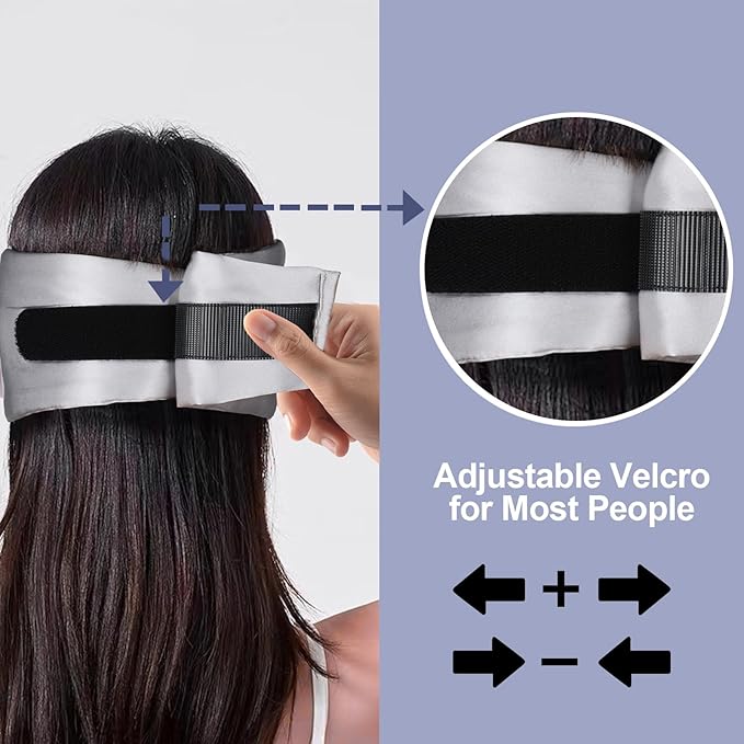 Mulberry Silk Sleep Mask for Women Men, Blackout Eye Mask for Sleeping for Side and Back Sleepers with Adjustable Wide Band, Comfortable Soft Pressureless Eye Cover for Sleeping in Large Size - Bloomnest