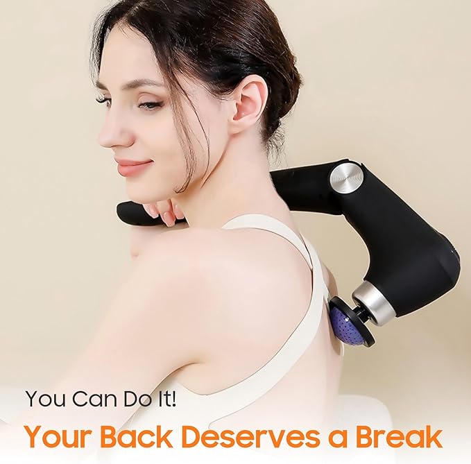 Massage Gun with 10 Replacement Heads, Massage Gun with Heat, Back Massager for Pain Relief Deep Tissue, Massager for Shoulder & Back Muscle Recovery, - Bloomnest