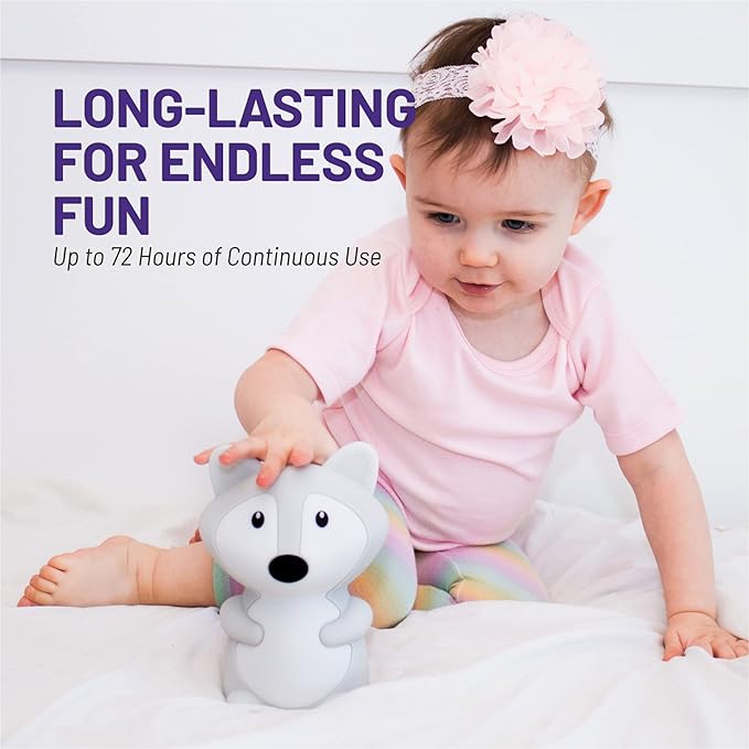 Lumipets Fiona The Fox Squishy Night Light for Kids | Silicone Mood Lamp with Tap & Remote Control | Rechargeable Color Changing Animal NightLight for Boys & Girls | Portable Nightlight with USB Cord - Bloomnest