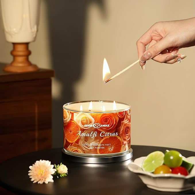 Amalfi Citrus Scented Candles, 18oz Soy Candles Non Toxic 4-Wick Large Candle Jars, Over 50 Hours of Burning Time, Ideal for Gifting, Events, Home Decor - Bloomnest