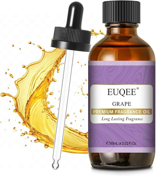 EUQEE Grape Fragrance Oil, Premium Essential Oil 2.02 Fl oz with Glass Dropper for Aromatherapy, DIY Bath Bombs, Candle Soap Making (60ml) - Bloomnest
