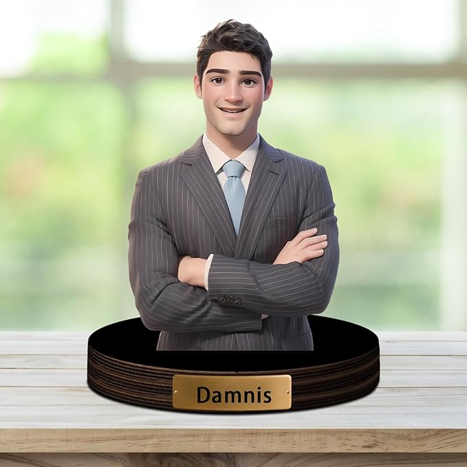 Personalized Photo Statue Plaque Sign, Custom Photo Picture Retro metal Sculpture, Acrylic Photo Cutout & Family Keepsake Statue, Portrait Gift for Weddings, Anniversaries,Family (style05) - Bloomnest