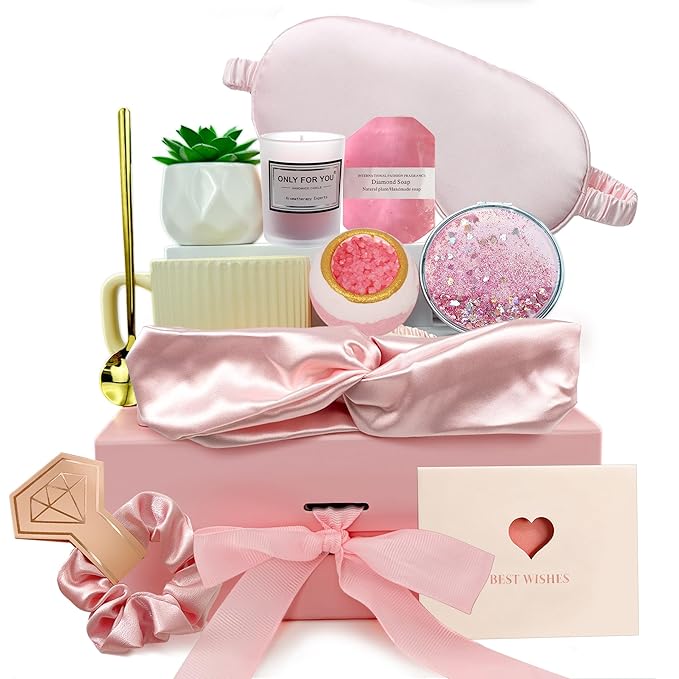 Self Care Gift Basket for Women, Birthday Gifts for Women Mom Wife Friend Her, Relaxing Spa Basket Care Package for Get Well Soon, Thinking of You, Valentines Day - Bloomnest