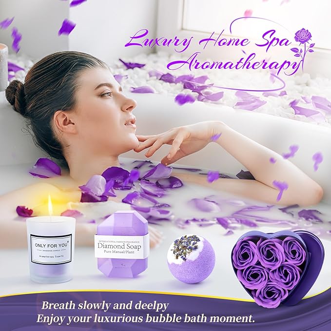 Birthday Gifts for Women,Mom, Wife, Girlfriend, Sister, Her- 12PCS Relaxing Spa Gift Baske Set, Mother's Day Gifts, Get Well Soon, Happy Birthday Gift Ideas, Lavender Self Care Gifts for Women, 20
