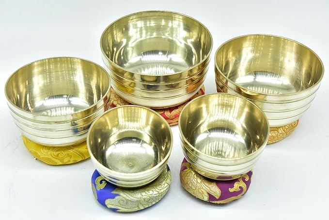 Set of 7 Chakra singing bowl- All in one- Handmade, healing bowls from Nepal-Meditation Bowl,Healing, Great for Meditation, Yoga, Sound Bath, Mindfulness, Relaxation ~ Cushion, Wooden Mallet