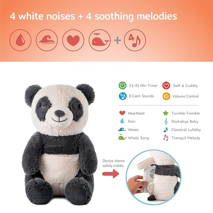 Cloud b Sound Machine with White Noise Soothing Sounds | Cuddly Stuffed Animal | Adjustable Settings and Auto-Shutoff | Peaceful Panda™ - Bloomnest