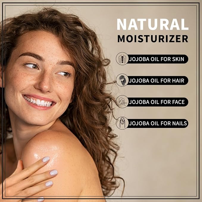 32 fl oz (EWG Verified) 100% Pure Jojoba Carrier Oil - Unrefined, Hexane-Free, Cold Pressed for Skin, Face, Hair, Nails, and Massage - Bloomnest