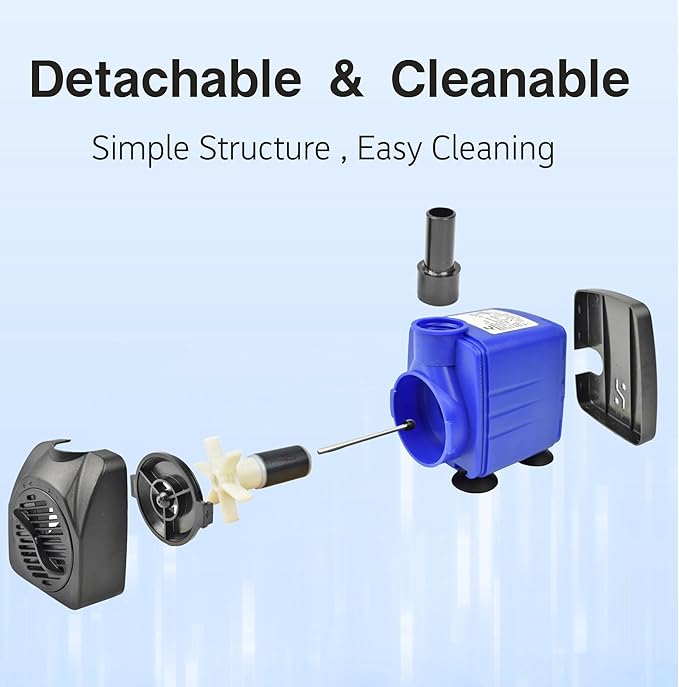 CONQUERALL Small Submersible Water Pump 118GPH 8W Smart for Garden Fountain Irrigation Circulation - Bloomnest
